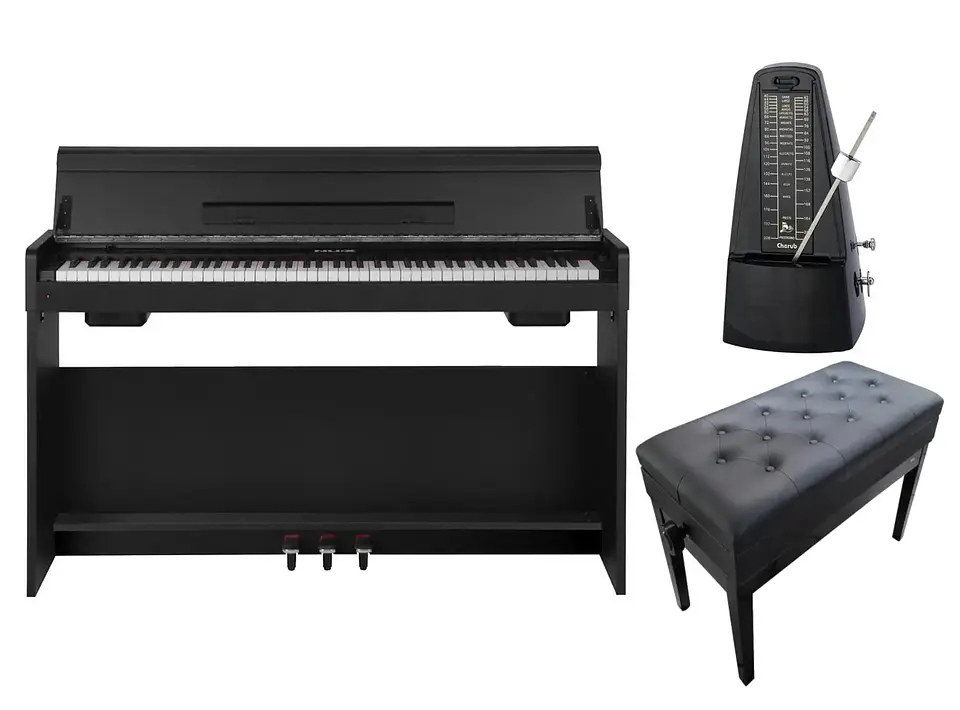 Full Pack Piano Digital Nux WK-310 + Silla para Teclado Pro Negra AP-5104 + Metrónomo Cherub WSM-330 2