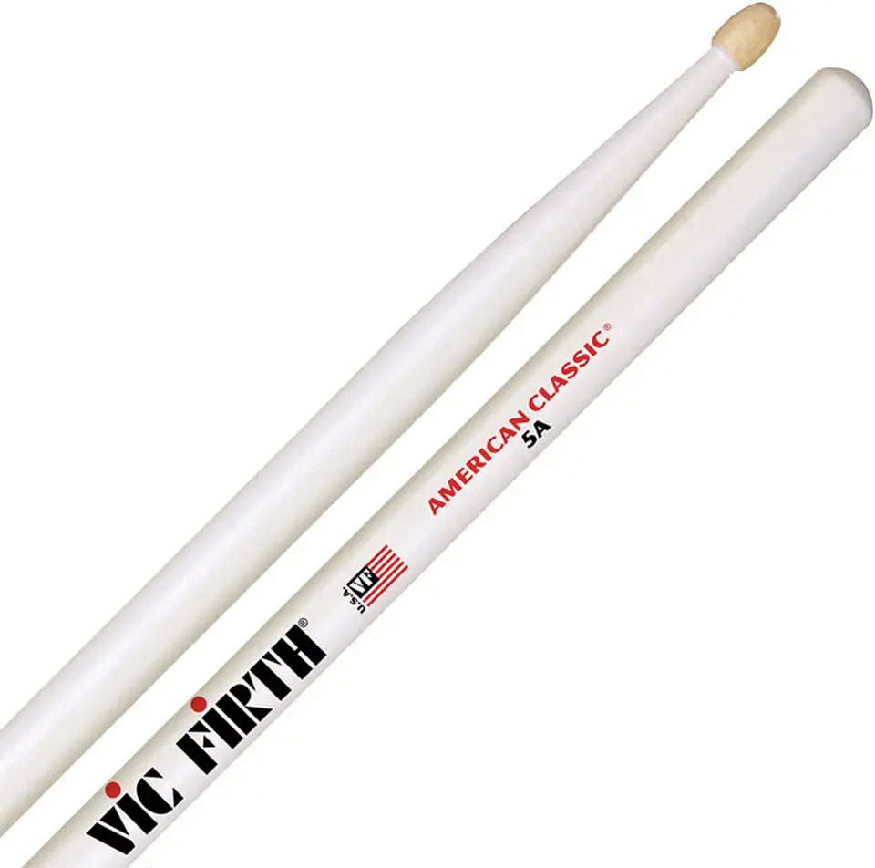 Baquetas Vic Firth 5A American Classic Blanco Punta de Madera 2