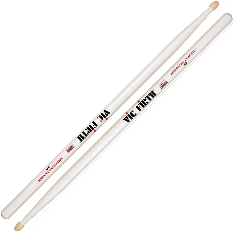 Baquetas Vic Firth 5A American Classic Blanco Punta de Madera 3