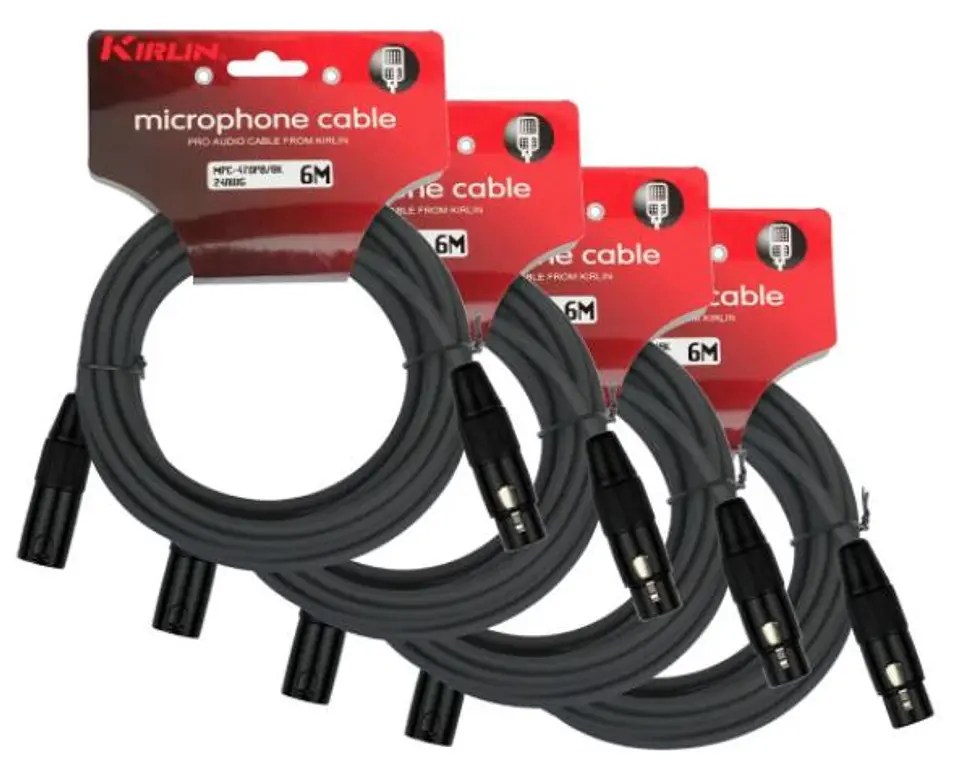 Pack 4 cable Microfono Serie c Xlr6M Kirlin Mpc4-470Pb-6 1