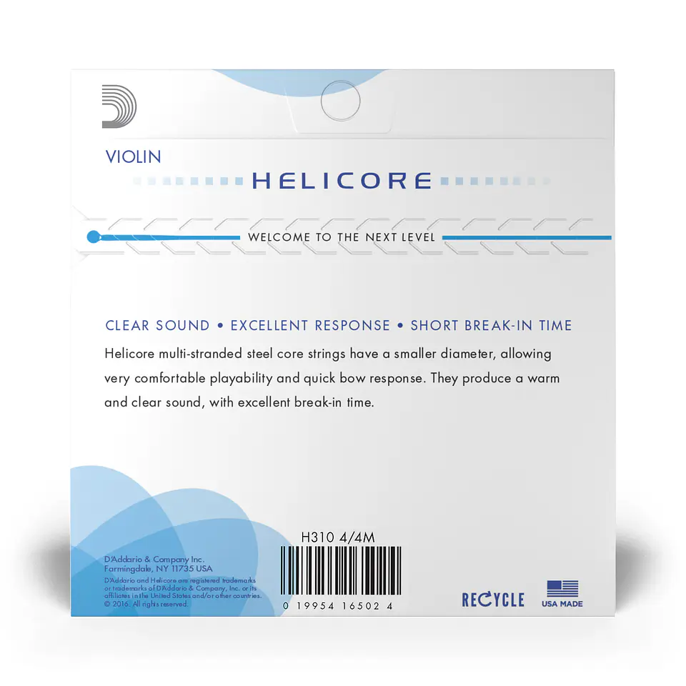Set de cuerdas Violín 4/4 Helicore Med H310 4/4M Daddario 3