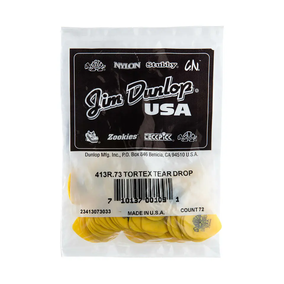 Uñetas Dunlop Tortex Lagrima 413R 0.73 Bolsa 72Un 3