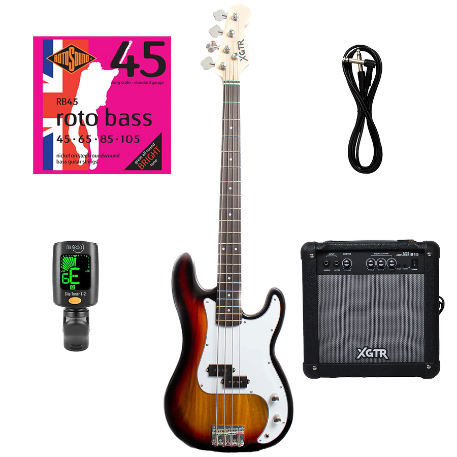 Pack Bajo Eléctrico Sunburst XGTR PB100-SB