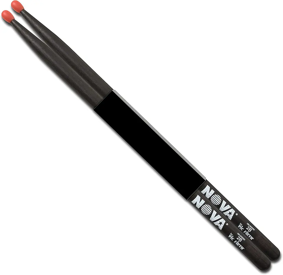 Baquetas Vic Firth 2B NOVA Black Punta de Nylon 1