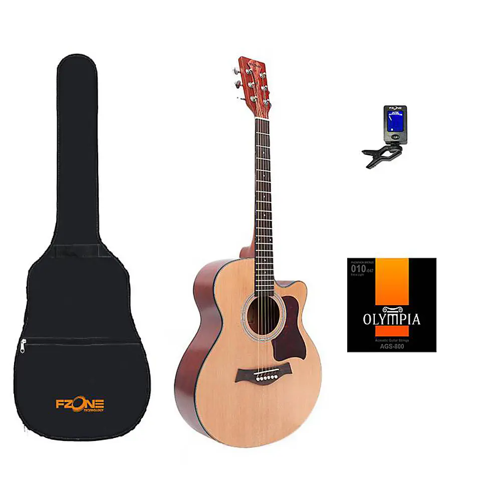Guitarra Acústica Fzone FZG-M40 + Obsequios 1