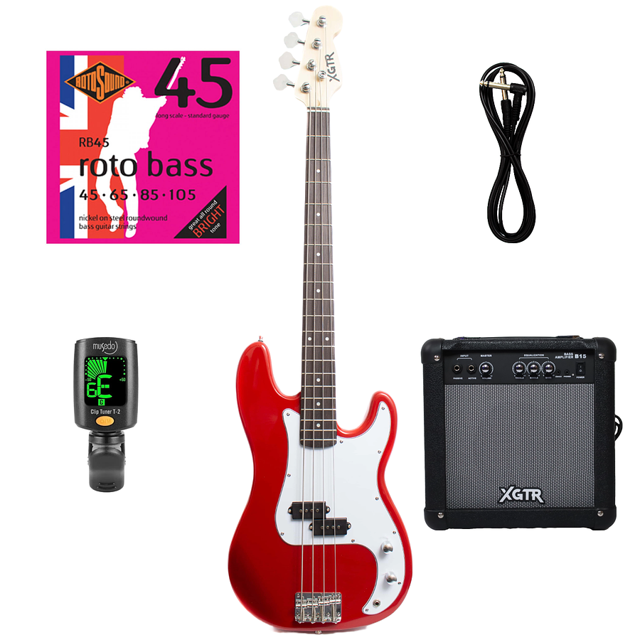 Pack Bajo Eléctrico Red XGTR PB100-RD