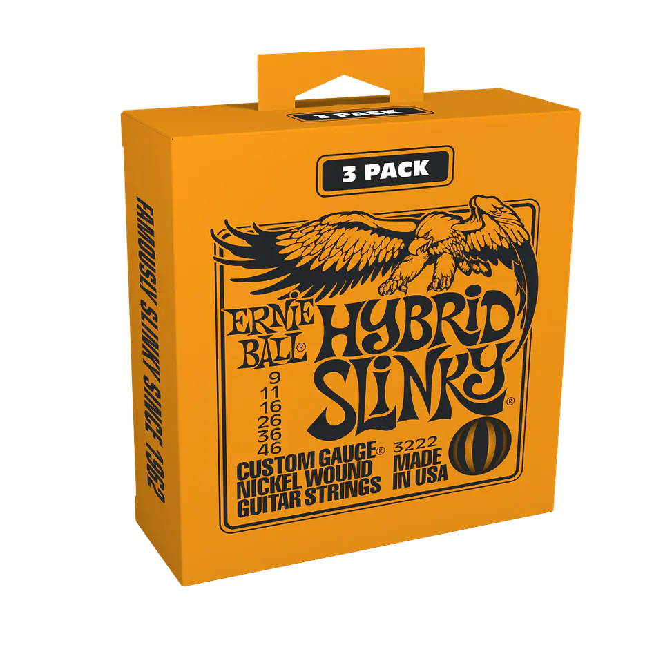 Pack de 3 set de cuerdas Ernie Ball Hybrid Slinky Nickel 9 - 46 1