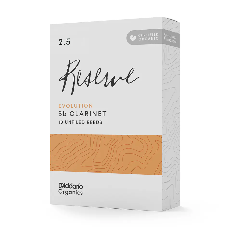 Cañas Clarinete Bb 2.5 Organic Reserve pack 10 Daddario 2