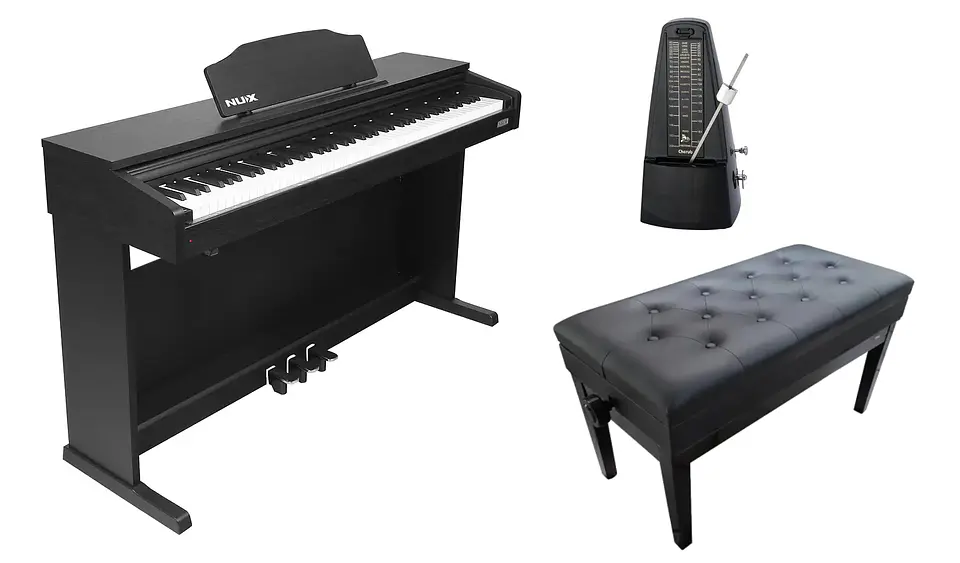 Full Pack Piano Digital Nux WK-400 + Silla para Teclado Pro Negra AP-5104 + Metrónomo Cherub WSM-330 1