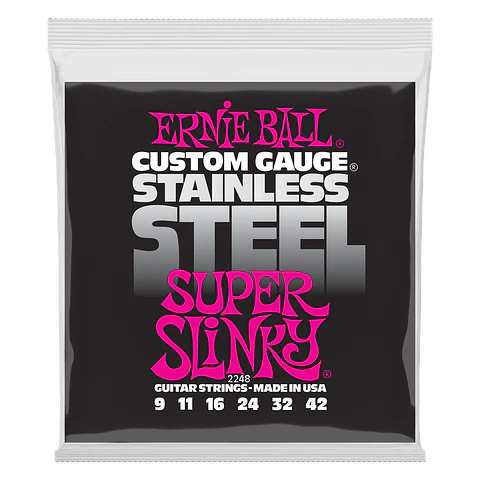 Set de cuerdas Ernie  Ball Super Slinky Inoxidable 9 – 42