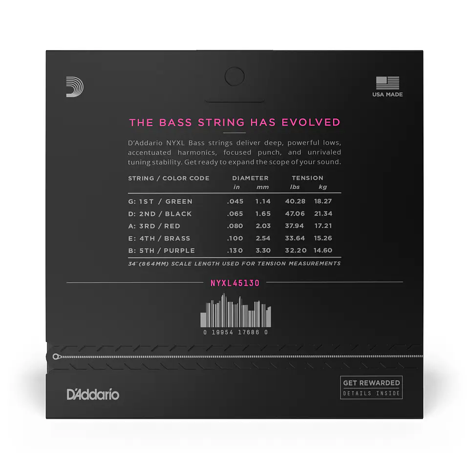Set Cuerdas Bajo Eléctrico 45-130 NYXL45130 Daddario 3