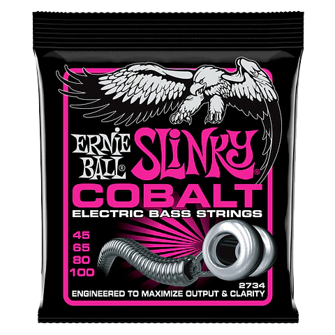 SET DE CUERDAS PARA BAJO ERNIE  BALL SUPER SLINKY COBALT 45 - 100