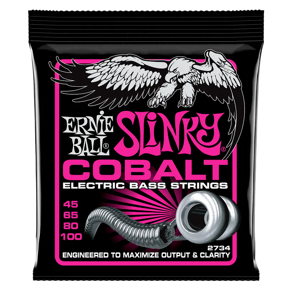 SET DE CUERDAS PARA BAJO ERNIE  BALL SUPER SLINKY COBALT 45 - 100 1