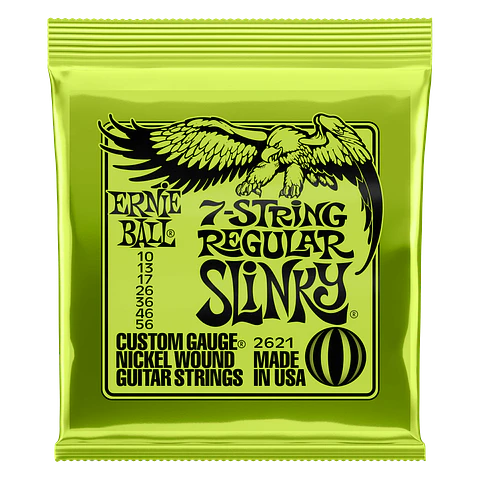 Cuerdas Guitarra Eléctrica de 7 Regular Slinky Ernie Ball 10-56 2621
