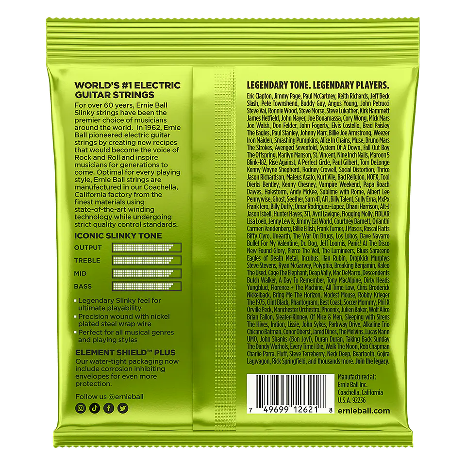 Cuerdas Guitarra Eléctrica de 7 Regular Slinky Ernie Ball 10-56 2621 2