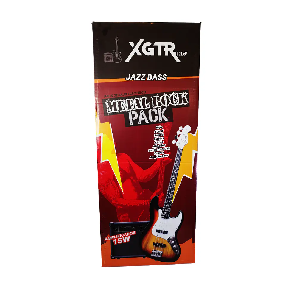 Pack Bajo Eléctrico Jazz Natural Jb100 Nt, Amp 15w Xgtr 2