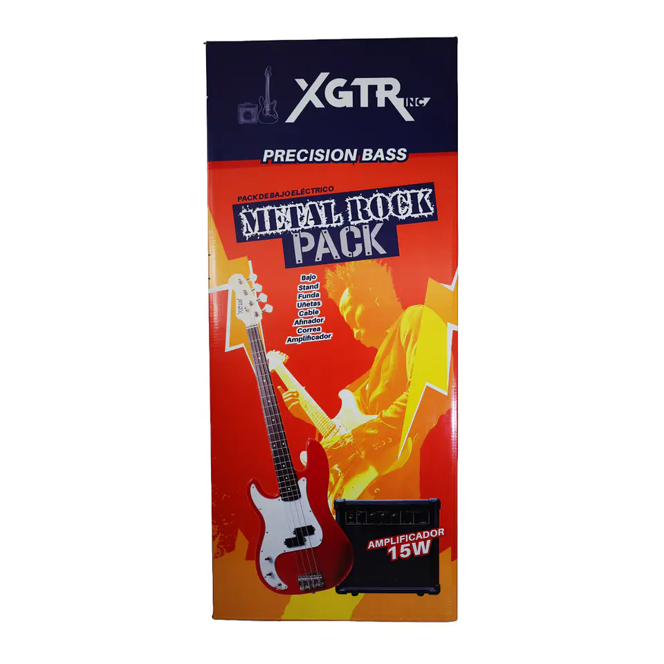 Pack Bajo Eléctrico PrecissionSunburst PB100SB, Amp 15w XGTR 2