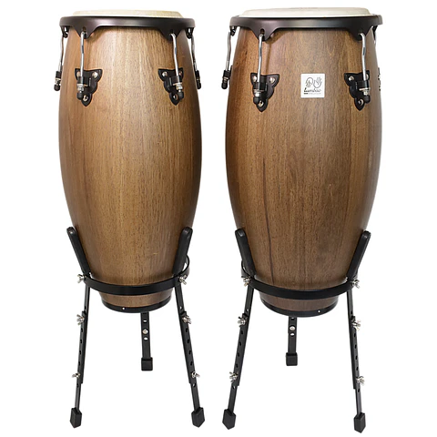 Set conga 10x11xH28'' café madera+stand