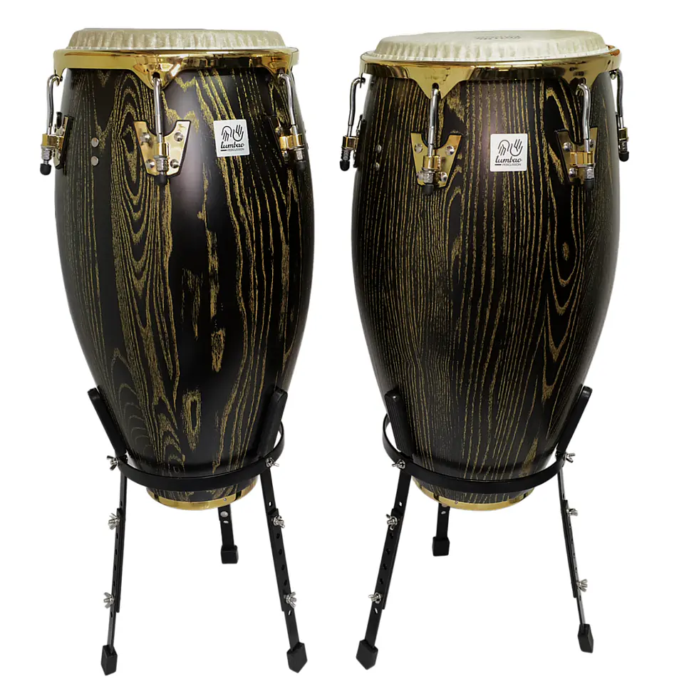 Set conga 11.75 & 12.5xH30'' ébano + stand 1
