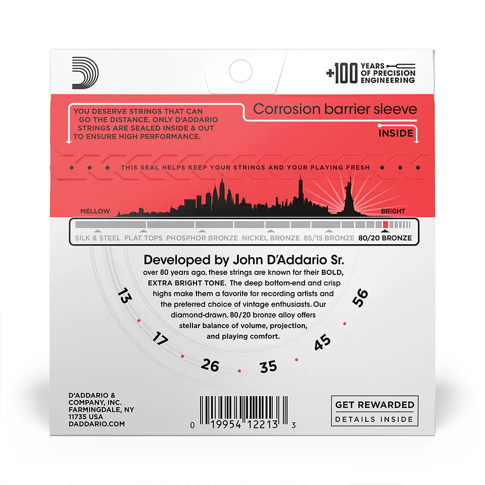 Set Cuerdas Guitarra Acústica 13-56 EJ12 Daddario 3