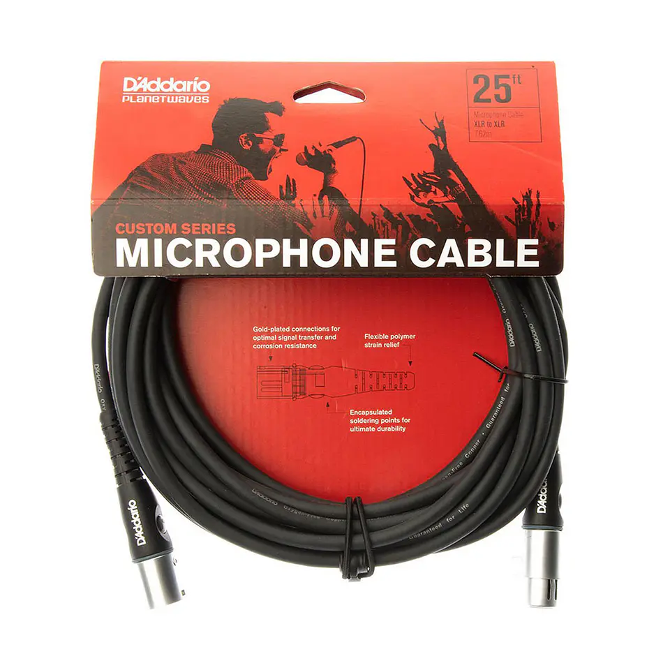 Cable Micrófono XLR 7,6 mts. PW-M-25 Daddario 2