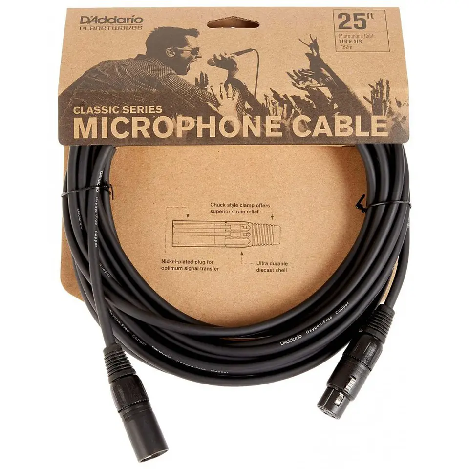 Cable Micrófono XLR 7,6m PW-CMIC-25 Planet Wave Daddario 2