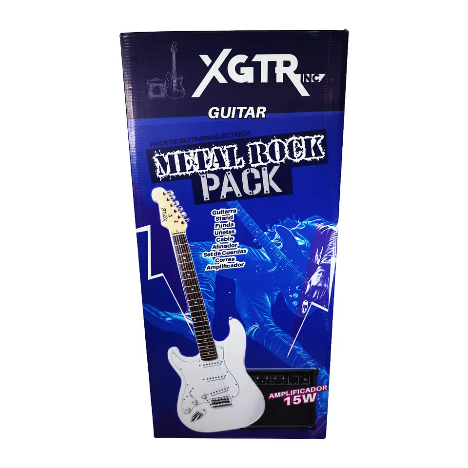Pack Guitarra Eléctrica White ST111 WH, Amp 15w XGTR 2