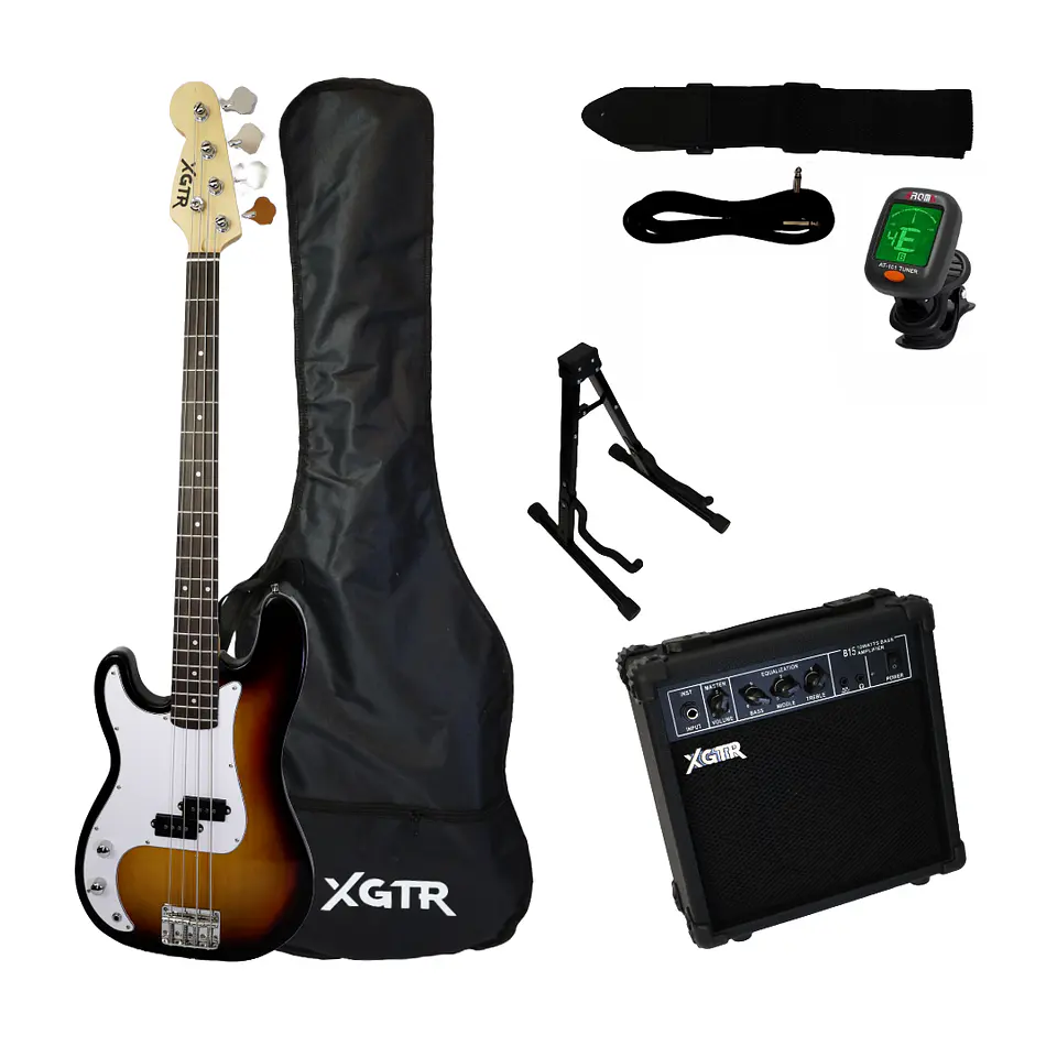 Pack Bajo Eléctrico LeftHand Precision SunBurst,Amp 15w XGTR 1