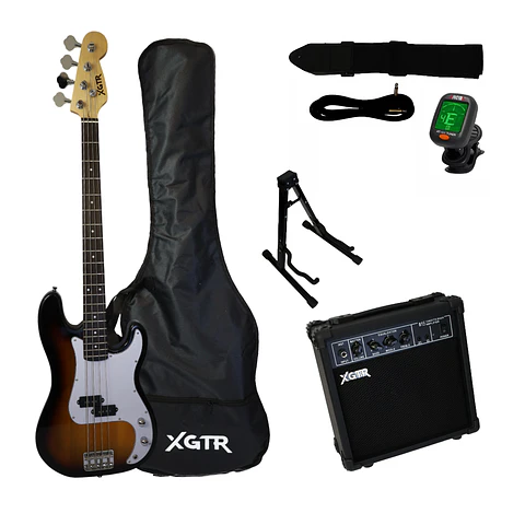 Pack Bajo Eléctrico PrecissionSunburst PB100SB, Amp 15w XGTR