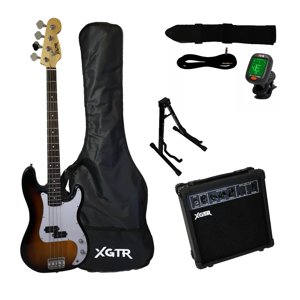 Pack Bajo Eléctrico PrecissionSunburst PB100SB, Amp 15w XGTR 1