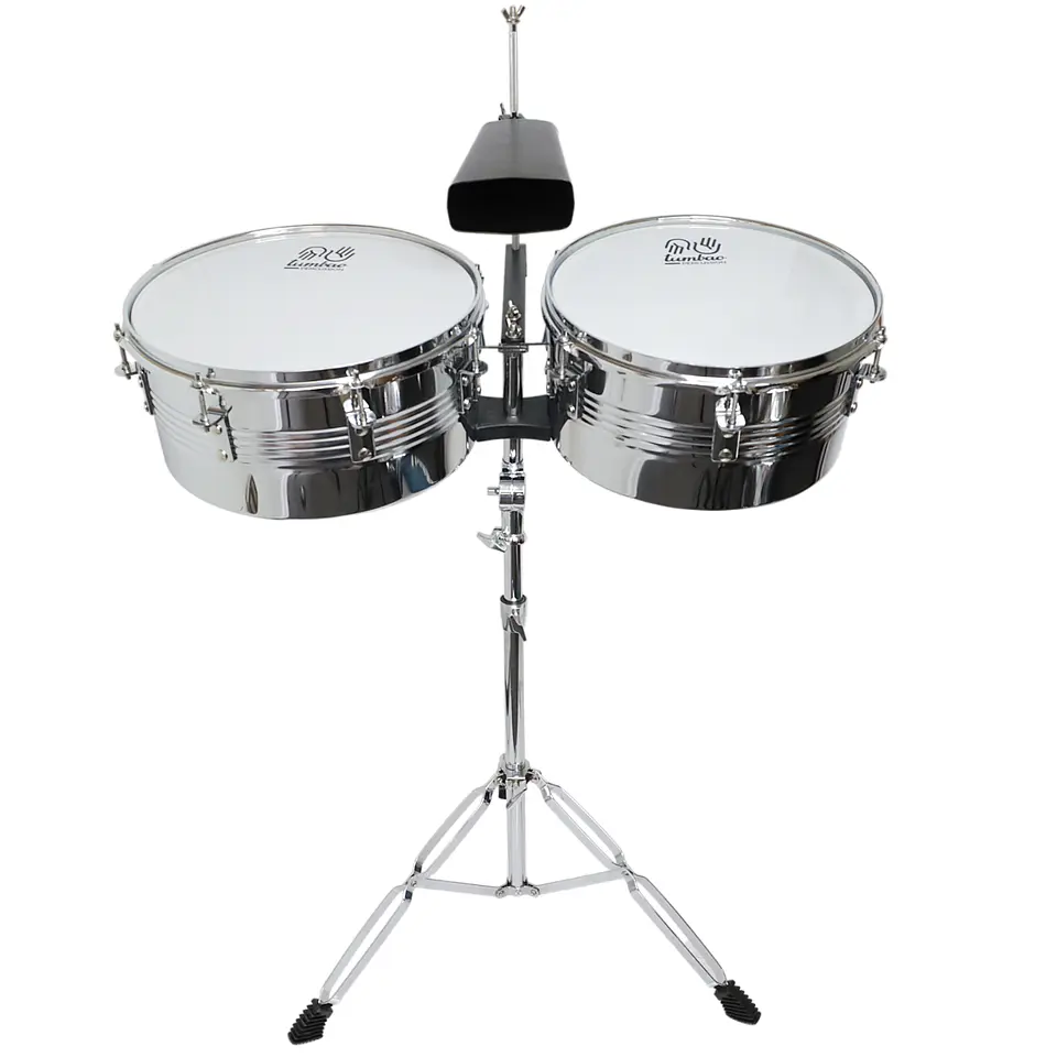 Timbales 13x14xH6.5'' plateada Tumbao 1