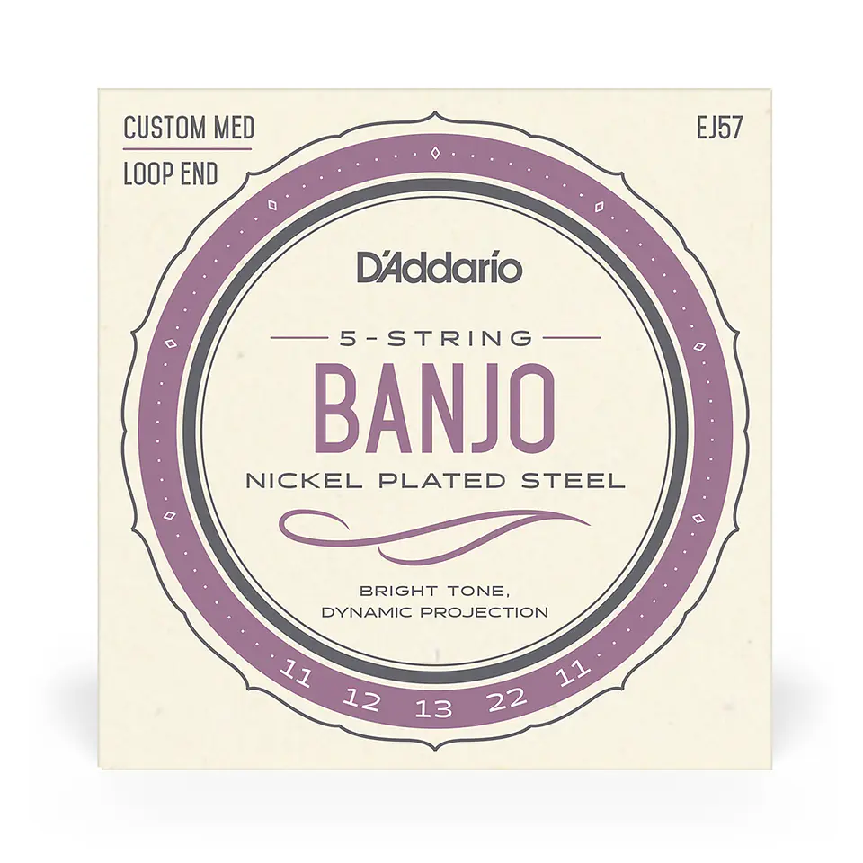 Set de cuerdas Banjo Nickel Custom EJ57 Med Daddario 2