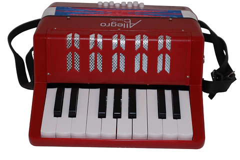 Acordeon de Plastico 17 Teclas 8 bajos ALL104-1RD Allegro