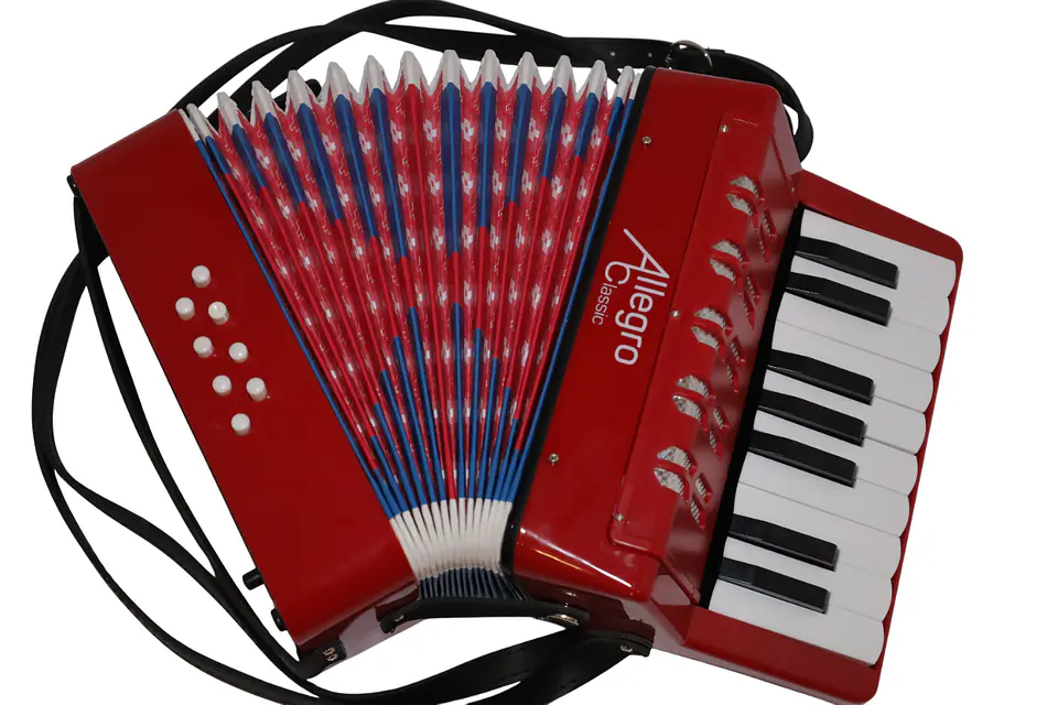 Acordeon de Plastico 17 Teclas 8 bajos ALL104-1RD Allegro 4