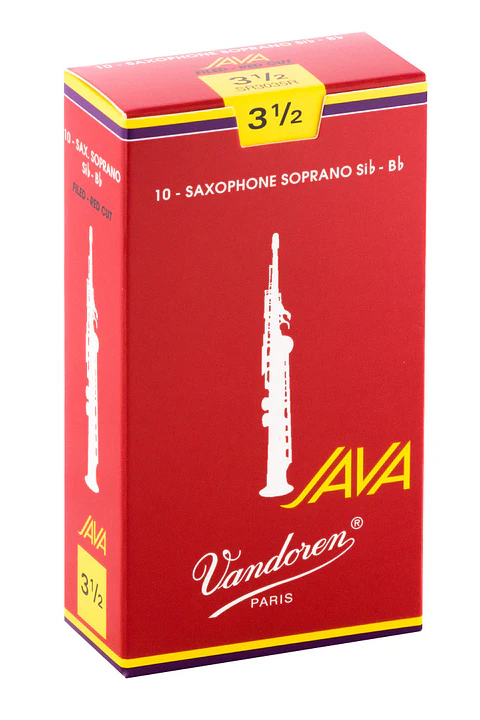 Cajas de cañas Saxo Soprano JAVA RED Nº2.5 SR3025R Vandoren
