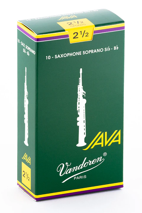 Cajas de cañas Saxo Soprano JAVA Nº2.5 SR3025 Vandoren