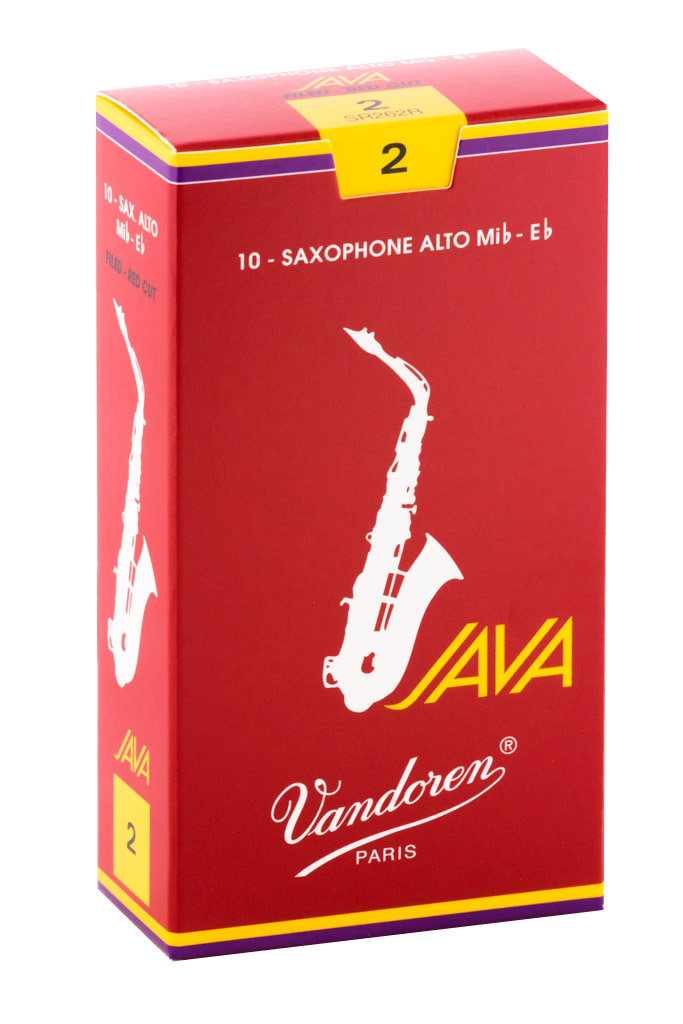 Cajas de cañas Saxo Alto JAVA RED Nº2.0 SR262R Vandoren