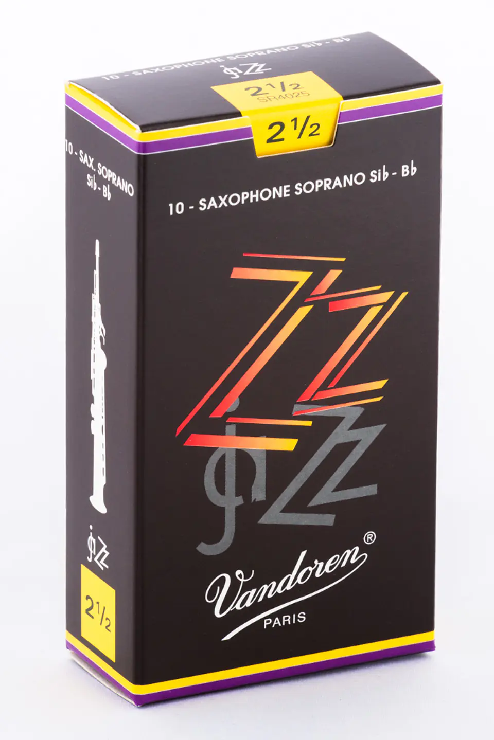 Cajas de cañas Saxo Soprano JaZZ Nº2.5 SR4025 Vandoren 1