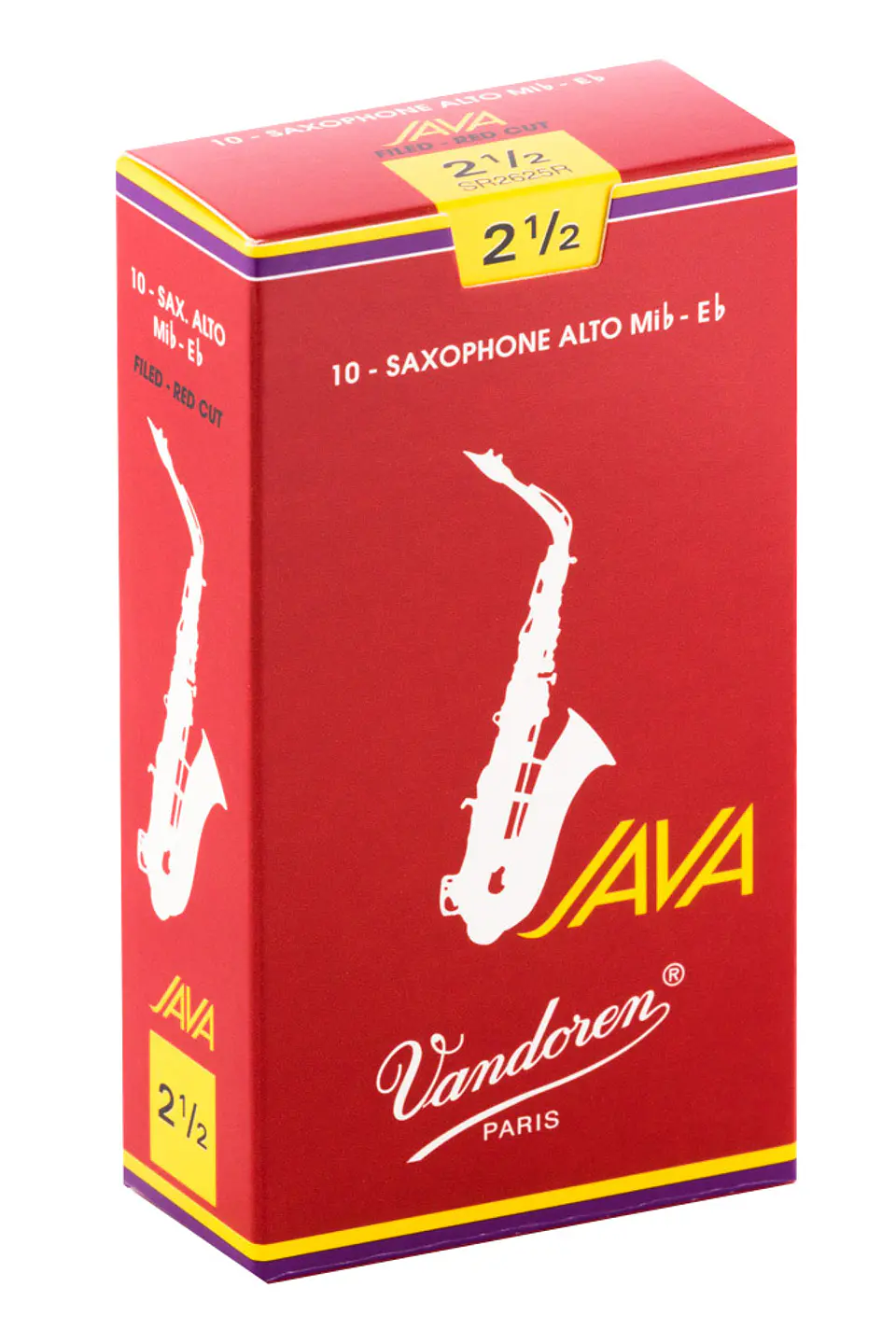 Cajas de cañas Saxo Alto JAVA RED Nº2.5 SR2625R Vandoren 1
