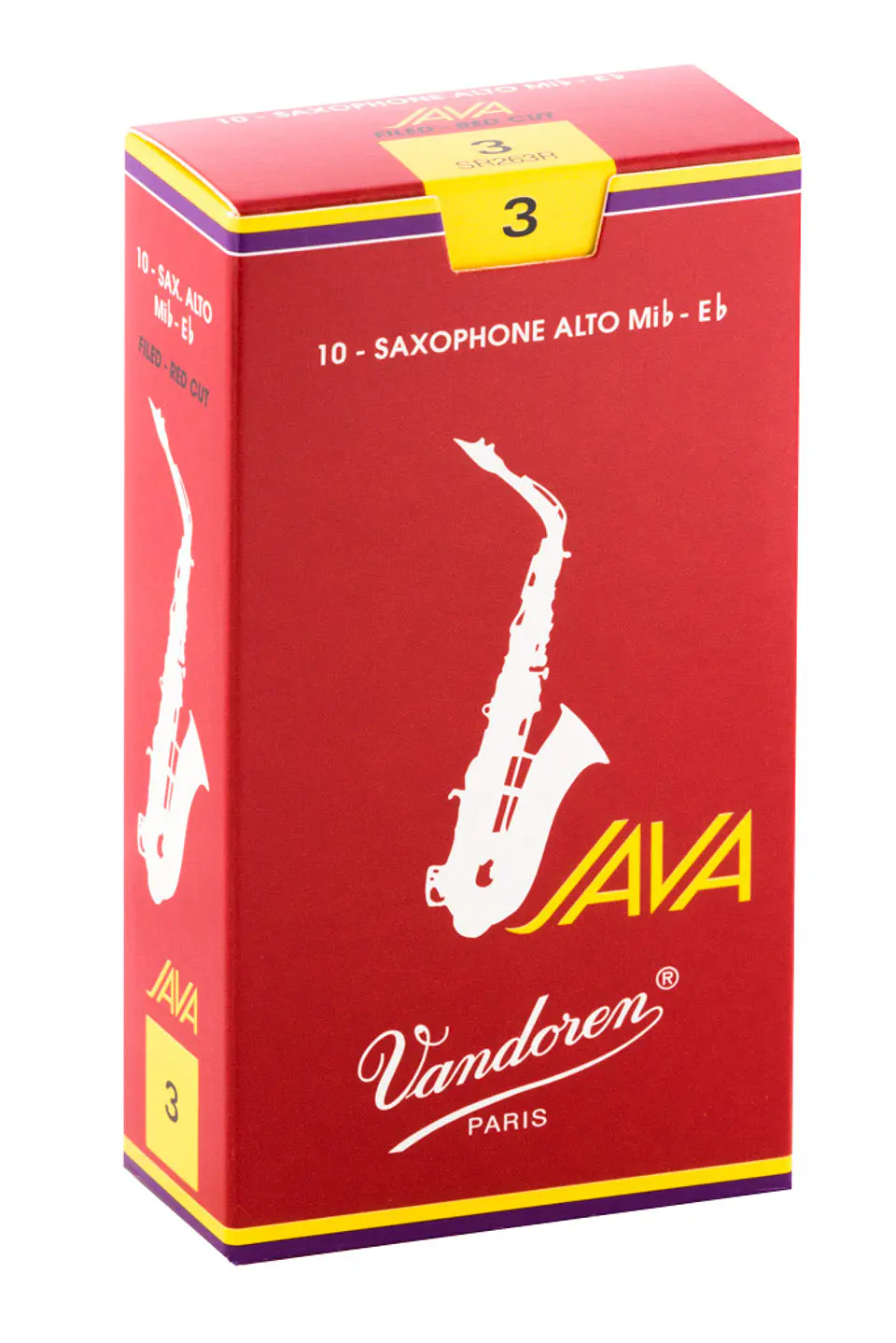Cajas de cañas Saxo Alto JAVA RED Nº3.0 SR263R Vandoren 1