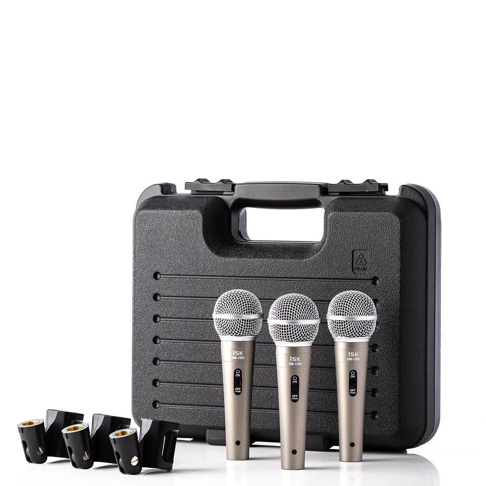 Kit Microfono dinámico unidireccional DM-1500KIT ISK 1