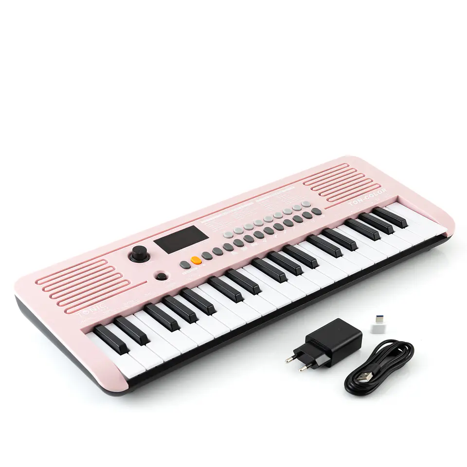 Teclado Musical Piano 37 Notas Ton-Color Pink Tonic 1