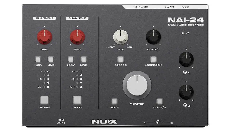 Consola Podcast Multipista Portátil 2 canales NAI-24 Nux 1