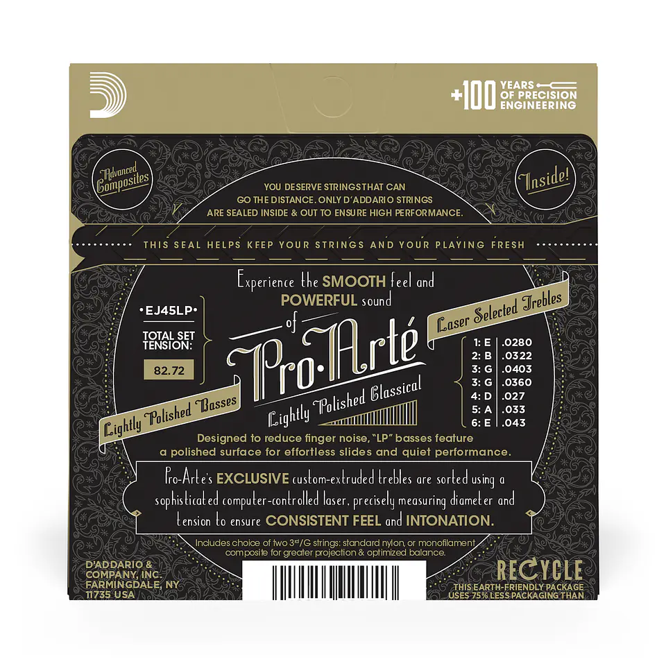 Set De Cuerdas Composite Clásica N. Tensión Ej45Lp Daddario 4