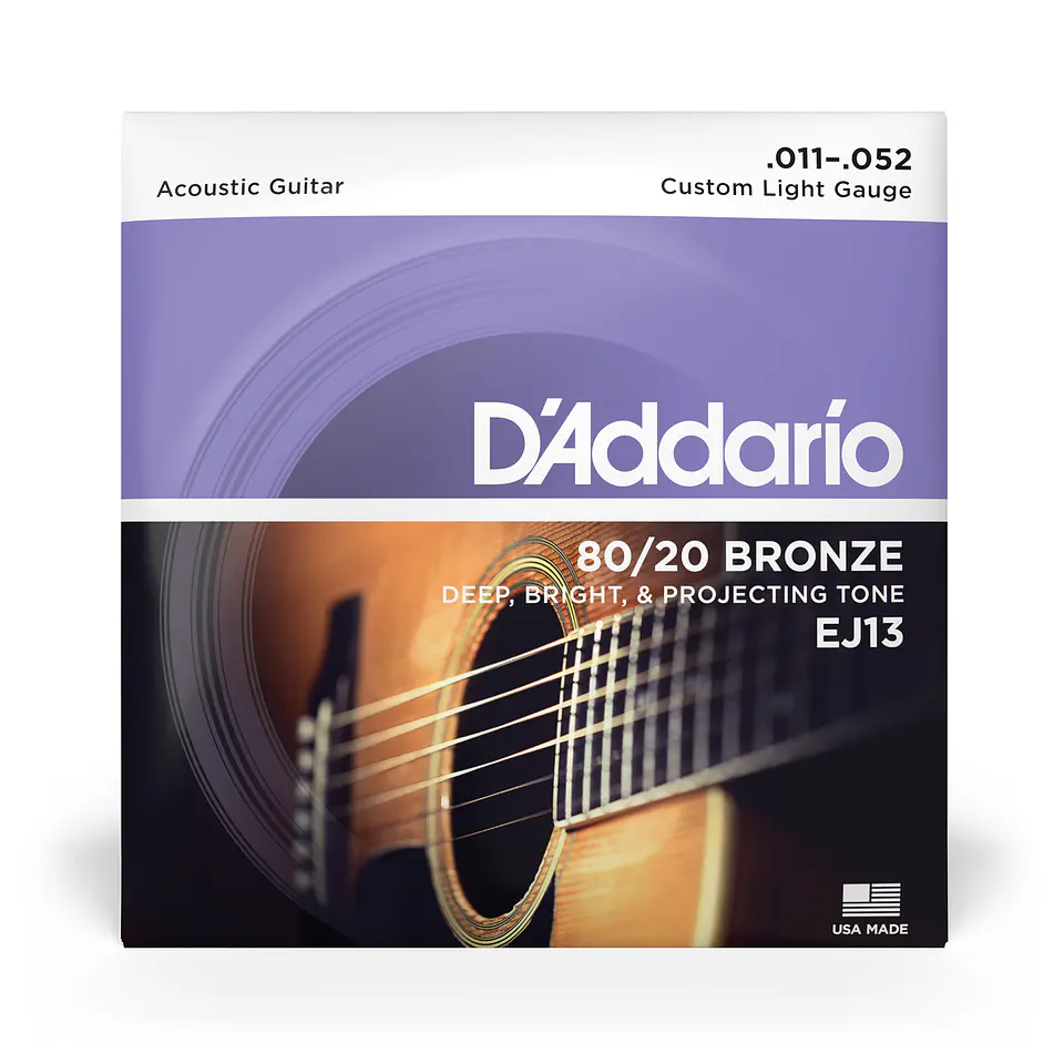Set Cuerdas Guitarra Acústica 80/20 Blandas Ej13 Daddario 1