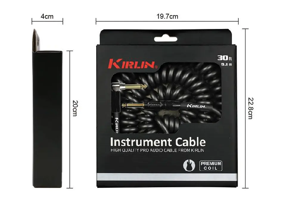 Cable Instrumento Premium Coil 10M IPK-222BFGL-10-bke Kirlin 2