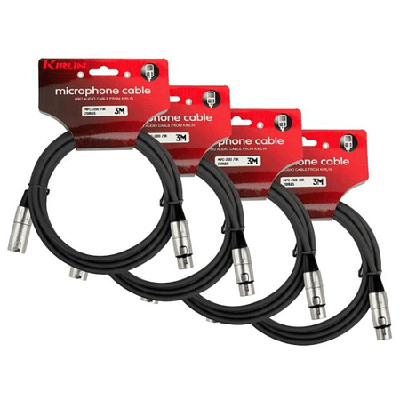 Pack 4 cable Microfono Serie c Xlr 3M Kirlin Mpc4-280-3