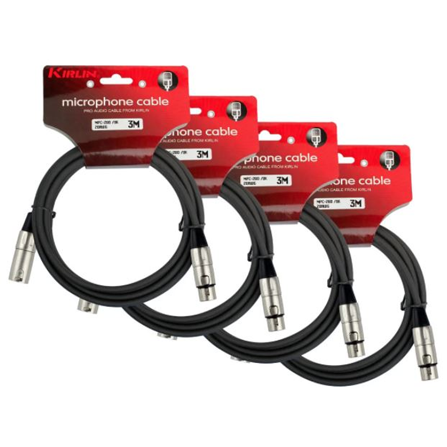 Pack 4 cable Microfono Serie c Xlr 3M Kirlin Mpc4-280-3