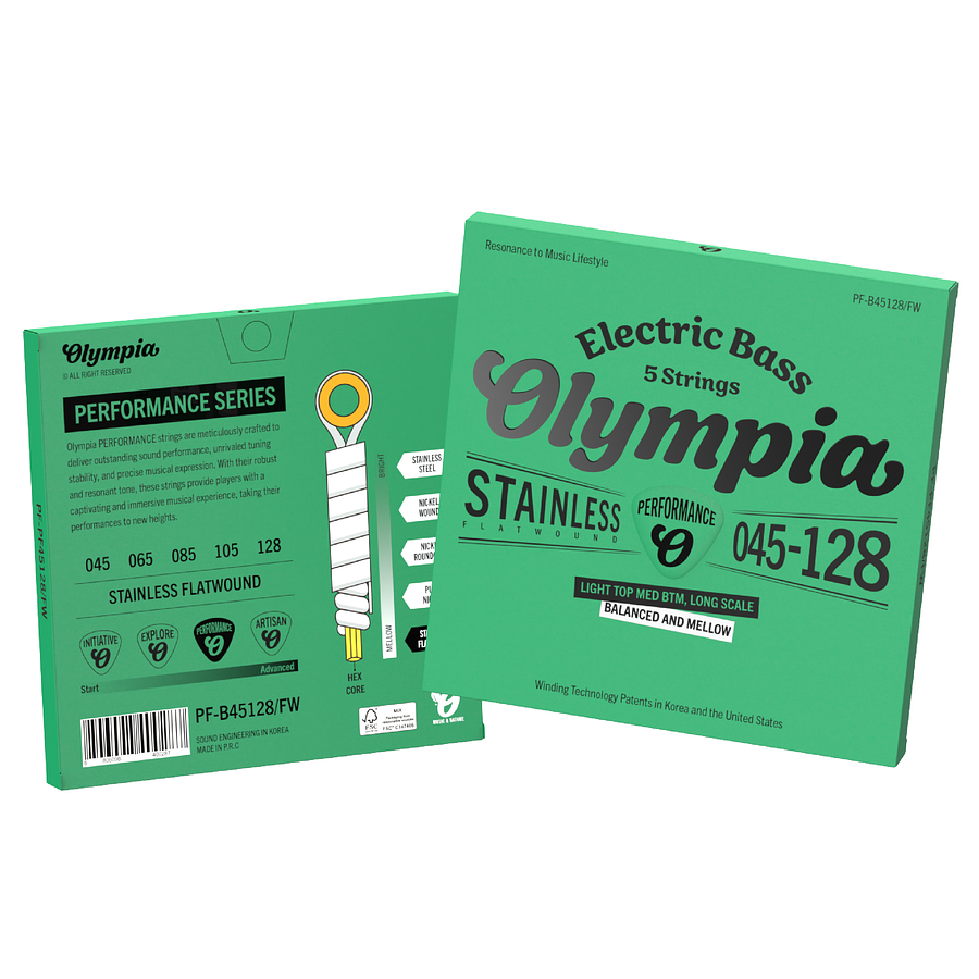 Set de 5 Cuerdas Bajo Eléctrico 45-128 PF-B45128/FW Olympia