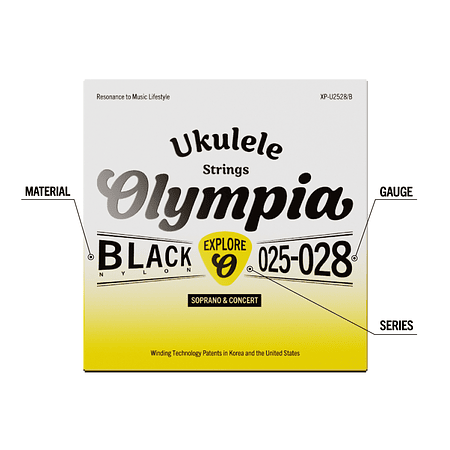 Set de Cuerdas Ukelele Soprano/Concierto XP-U2528/B Olympia